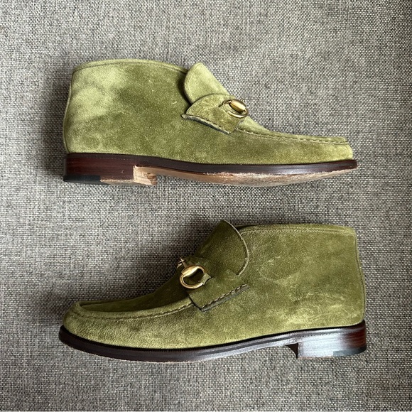 Vintage Gucci green horsebit loafers/ankle boots - Picture 3 of 8